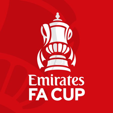 Karatschi. Pakistan, 27. Januar 2024: Emirates FA Cup Das Logo des Football Association Challenge Cup. Vektorillustration.