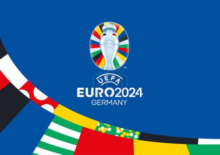 Téléchargez les photos : Logotype UEFA Euro 2024. Logo du tournoi de football européen 2024. Korosten, Ukraine - 22 mars 2024 - en image libre de droit