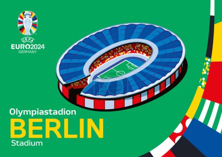 Karachi, Pakistán 27 Mayo Vector logo del Campeonato Europeo de Fútbol 2024 en Alemania vector ilustración.