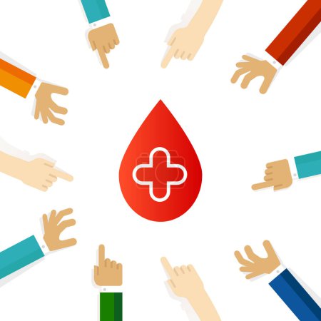 Téléchargez les illustrations : Don de sang rouge médecine des soins de santé humaine hôpital clinique vecteur médical - en licence libre de droit