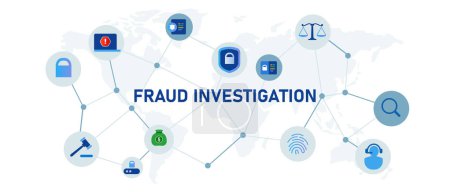 Fraud investigation corporate crime audit concept symbol icon vector