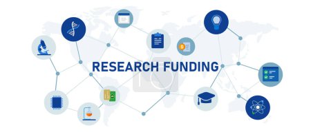 Téléchargez les illustrations : Bourse de recherche financement de projets icône de financement concept illustration vecteur - en licence libre de droit