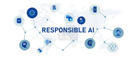 verantwortungsvolle künstliche Intelligenz Fairness tief lernendes digitales System Algorithmus Technologie Innovation futuristischer Vektor