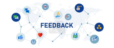 Téléchargez les illustrations : Feedback information for rating review survey good or bad opinion impression response vector - en licence libre de droit
