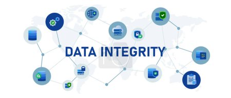 Illustration for Data integrity server system technology online database for protect information vector - Royalty Free Image