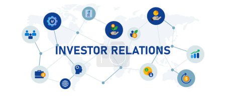 Ilustración de Relaciones con inversores éxito corporativo marketing empresarial con gráfico de crecimiento vector financiero - Imagen libre de derechos