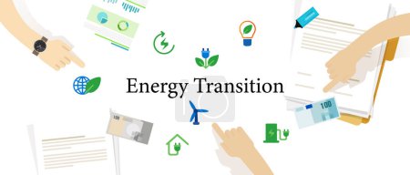 Téléchargez les illustrations : Transition énergétique environnement nature durabilité écologie bio naturel protection de l'énergie vecteur climatique - en licence libre de droit