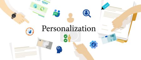 Ilustración de Personalización icono personas negocio personal personalizar comunicación persona concepto vector - Imagen libre de derechos