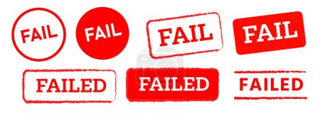 Illustration for Fail failed text red rubber stamp label sticker decline defeat rejection unaccepted sign vector - Royalty Free Image