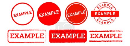 Téléchargez les illustrations : Exemple rectangle et cercle rouge étiquette timbre en caoutchouc autocollant signe information pour échantillon vecteur - en licence libre de droit