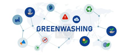 icon greenwashing información falsa manipulación falsa y vector de marketing empresarial no transparente