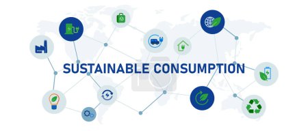 Illustration for Sustainable consumption eco conscious low impact responsible vector - Royalty Free Image