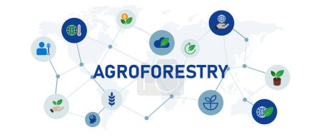 icon agroforestry environment agriculture nature eco friendly organic farming vector