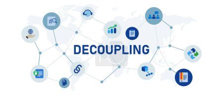 icon decoupling separated business corporate company modernization strategy vector