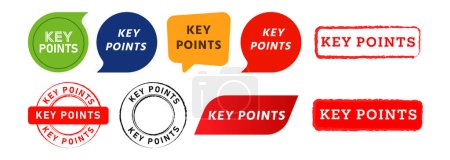 Photo for Key points rectangle circle stamp and speech bubble label sticker sign mark design element vector - Royalty Free Image