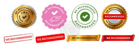 Photo for We recommended stamp seal badge and ribbon label sticker sign bestseller promotion product vector - Royalty Free Image