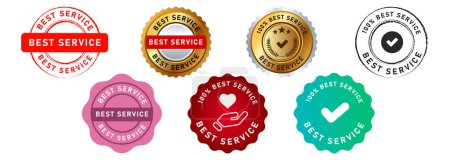 Photo for Best service circle stamp and seal badge label sticker sign for good quality business marketing vector - Royalty Free Image