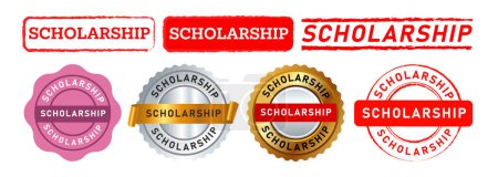 Photo for Scholarship rectangle circle stamp and seal badge sign for opportunity education vector - Royalty Free Image