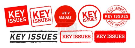 Photo for Key issues rectangle circle stamp and speech bubble sign for important problem vector - Royalty Free Image