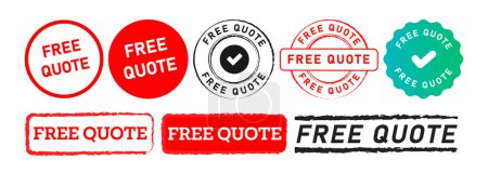 free quote circle and rectangle stamp label sticker sign for customer business marketing vector