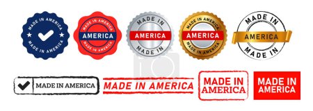 Photo for Made in america stamp and seal badge sign for country product business manufactured vector - Royalty Free Image