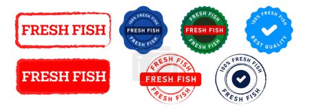 Photo for Fresh fish stamp and seal badge label sticker sign for menu cafe or restaurant vector - Royalty Free Image