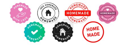Photo for Homemade circle stamp and seal badge label sticker sign certificate product crafted vector - Royalty Free Image