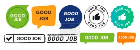 Photo for Good job stamp and speech bubble label sticker sign for motivation inspiration vector - Royalty Free Image