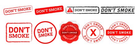 Photo for Dont smoke red color stamp badge label sign information prohibition forbidden smoking vector - Royalty Free Image
