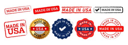 Photo for Made in usa stamp and seal badge sign for country product business manufactured industry vector - Royalty Free Image