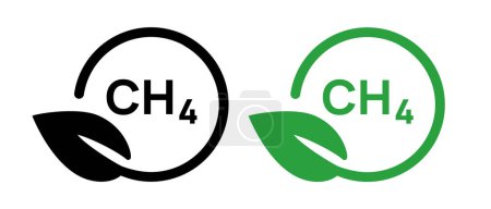 CH4 Methan grünes Biogas natürliches Symbol Symbolvektor