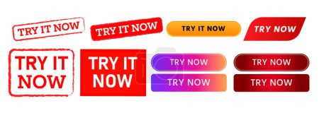 Photo for Try it now square stamp and rectangle button online sign for advertisement product vector - Royalty Free Image