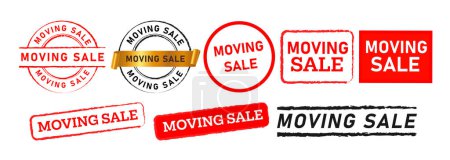 Photo for Moving sale stamp seal badge label sticker sign for offer promotion sell goods vector - Royalty Free Image