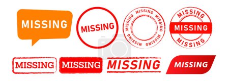 Photo for Missing rectangle circle stamp and speech bubble sign for information disappeared vector - Royalty Free Image
