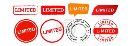 Photo for Limited rectangle circle stamp and speech bubble label sticker sign for business marketing vector - Royalty Free Image