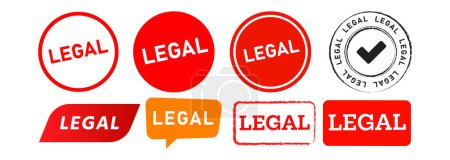 Photo for Legal square circle stamp and speech bubble label sticker sign for business licensed vector - Royalty Free Image