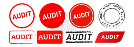 Photo for Audit rectangle and circle stamp label sticker sign for finance management vector - Royalty Free Image