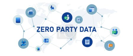 Zero Party Data Information Kundenbefragung absichtlich freiwillig für Geschäftsvektor