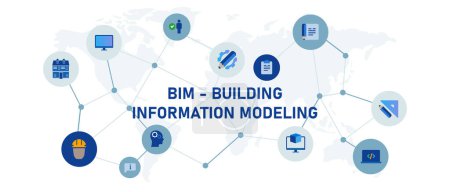 bim building information modellierung betriebswirtschaft bau architekturvektor