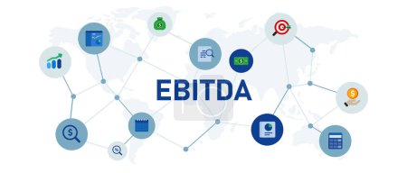 ebitda earnings before interest taxes depreciation and amortization measure profit income vector
