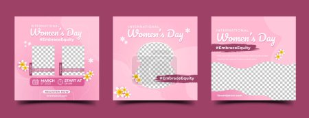 Téléchargez les illustrations : Heureux modèle de carte de voeux de la journée des femmes. illustration vectorielle - en licence libre de droit