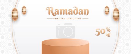 Ilustración de Fiesta de la religión islámica, fondo del cartel de Ramadán - Imagen libre de derechos