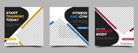 Illustration for Sport concept, gym flyer with quotes - Royalty Free Image