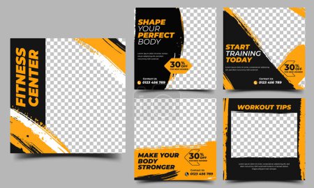 sport concept, gym flyer with quotes start training