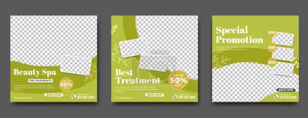 Illustration for Set of different banners beauty and spa, creative posters for copy space - Royalty Free Image