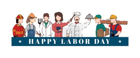Illustration for Labor day celebration, vector illustration - Royalty Free Image