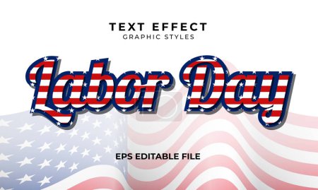 Ilustración de Texto del día del trabajo en color de la bandera de EE.UU. - Imagen libre de derechos