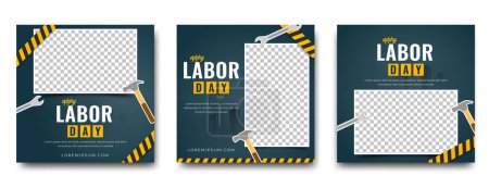 Téléchargez les illustrations : Vecteur moderne créatif promotion affiche modèle pour la journée du travail - en licence libre de droit