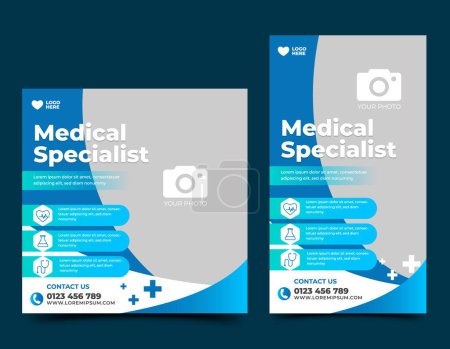 Illustration for Modern business brochure template design for medial specialists, vector illustration - Royalty Free Image