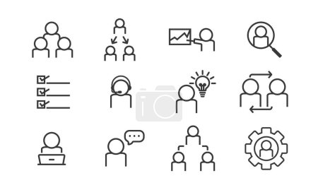 Téléchargez les illustrations : Ensemble d'icônes web, illustration simple de signes de logo - en licence libre de droit